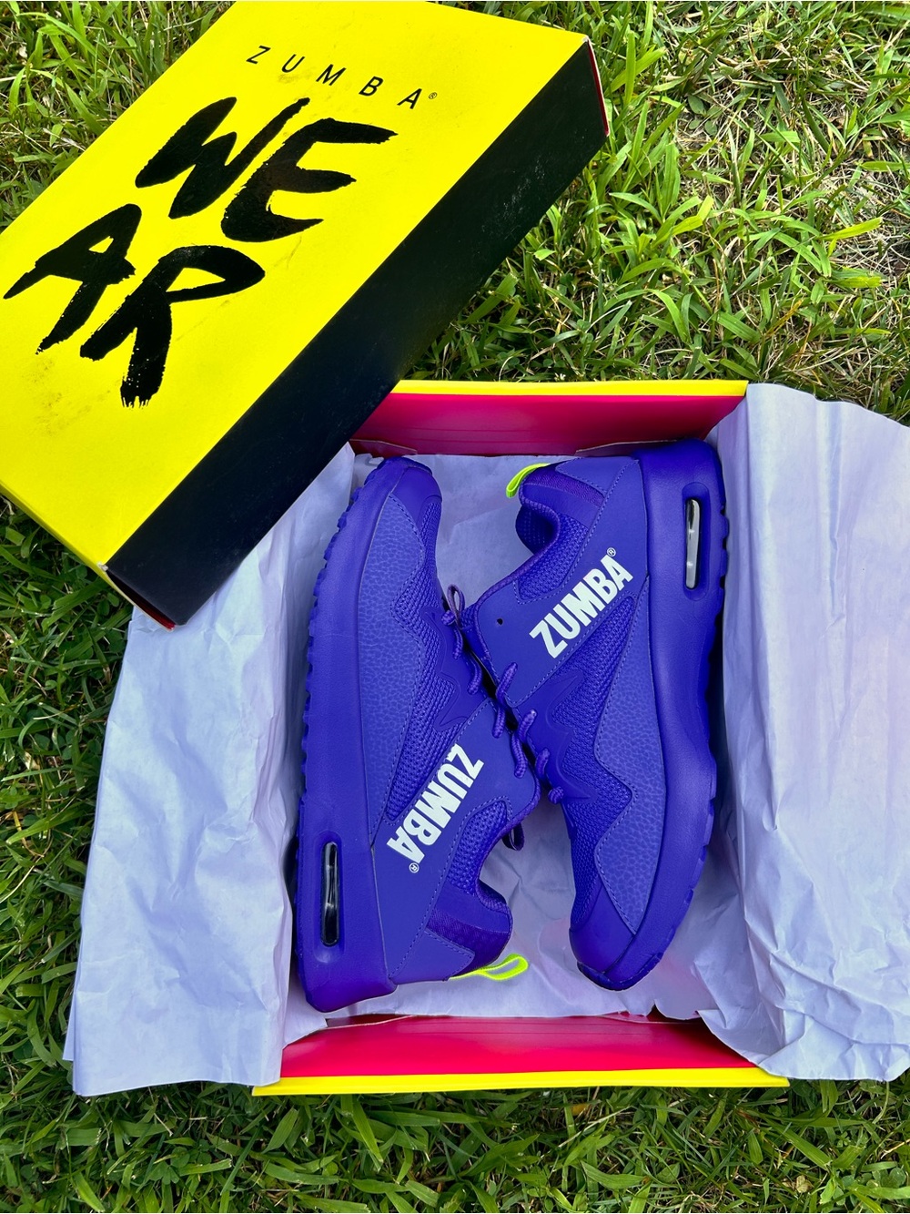 Zumba Fitness Purple AIR CLASSIC Sneakers with Neon Yellow Accents